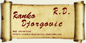 Ranko Đorgović vizit kartica